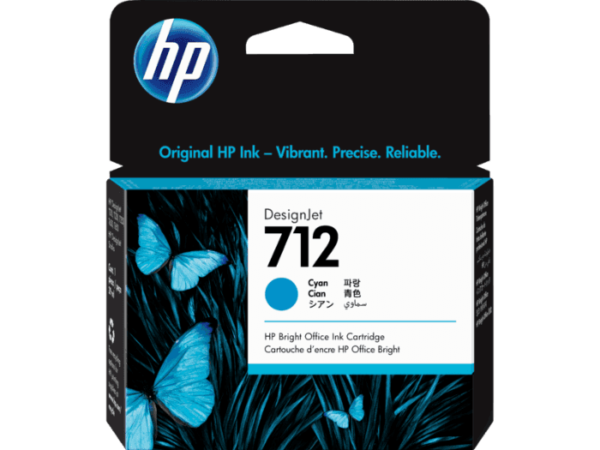 HP 712 Cyan 29-ml Original HP Ink Cartridge (3ED67A)